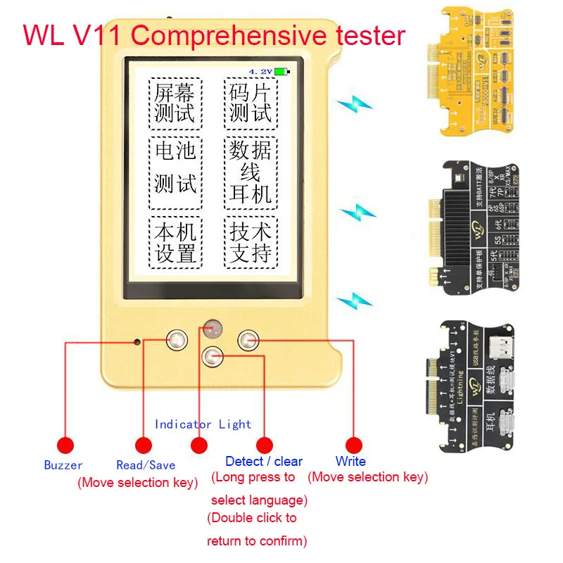 Многофункциональный тестер WL V11 для iphone 11 pro max XR XSMAX XS X 8P 8 7 arphone/Touch/Battery