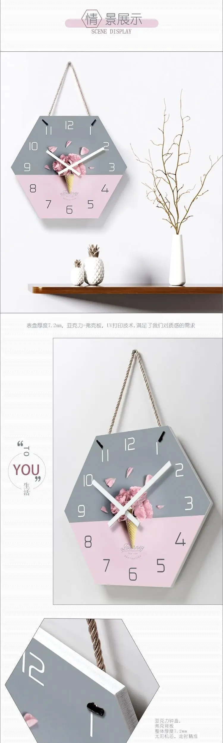 

European Style Silent Wall Clock Wall Bedroom Wall Clock Pendant Clock Alarm Clock Wall mounted Fashion Horloge Murale Household