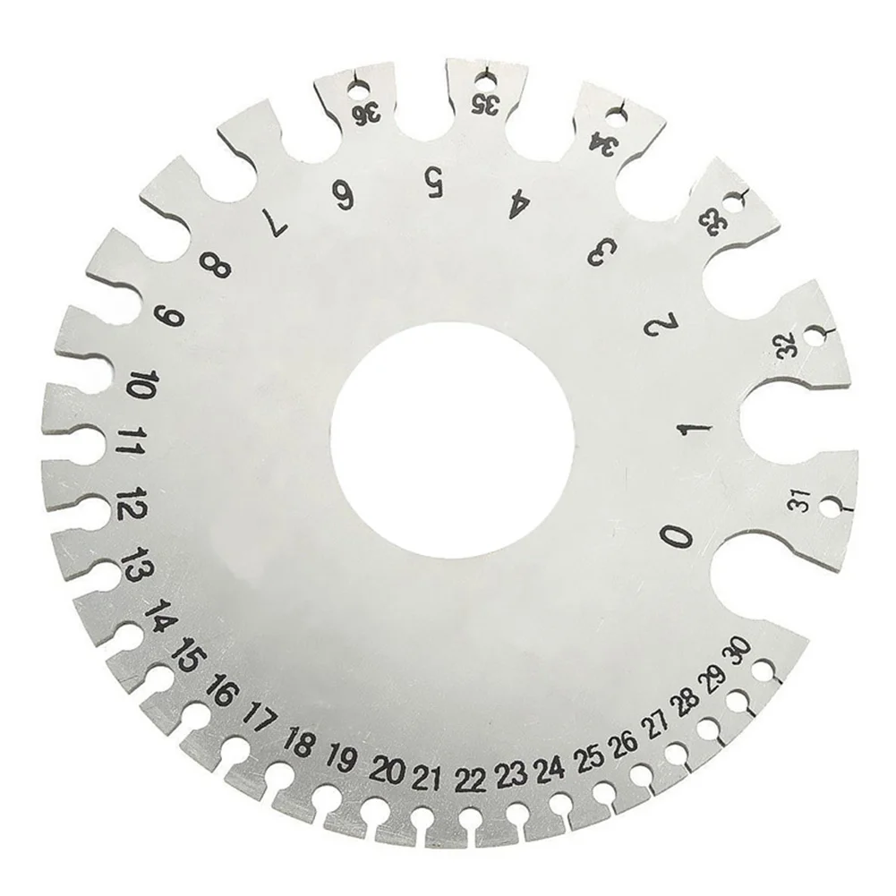

Portable Thickness Welding Inspection High Accuracy Diameter 0-36 Round Measuring Tool AWG SWG Stainless Steel Silver Wire Gauge