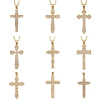 andshiny fashion cross pendant crucifix torque cartilage drop dangle necklace jewelry rood for cool women girl friendship gifts