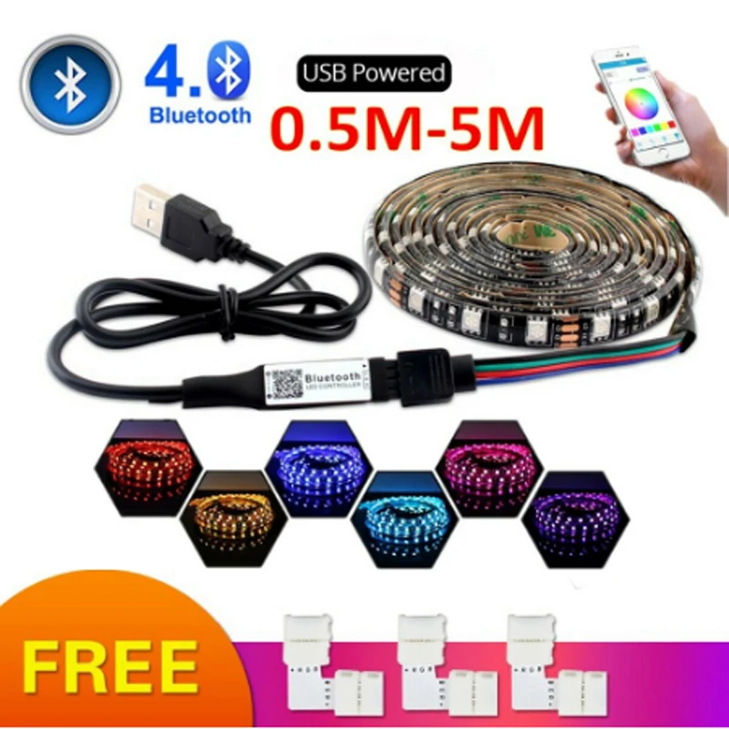 Светодиодный USB разъем strip5050 RGB 30/m Bluetooth Wi Fi управление через приложение/3 ключа
