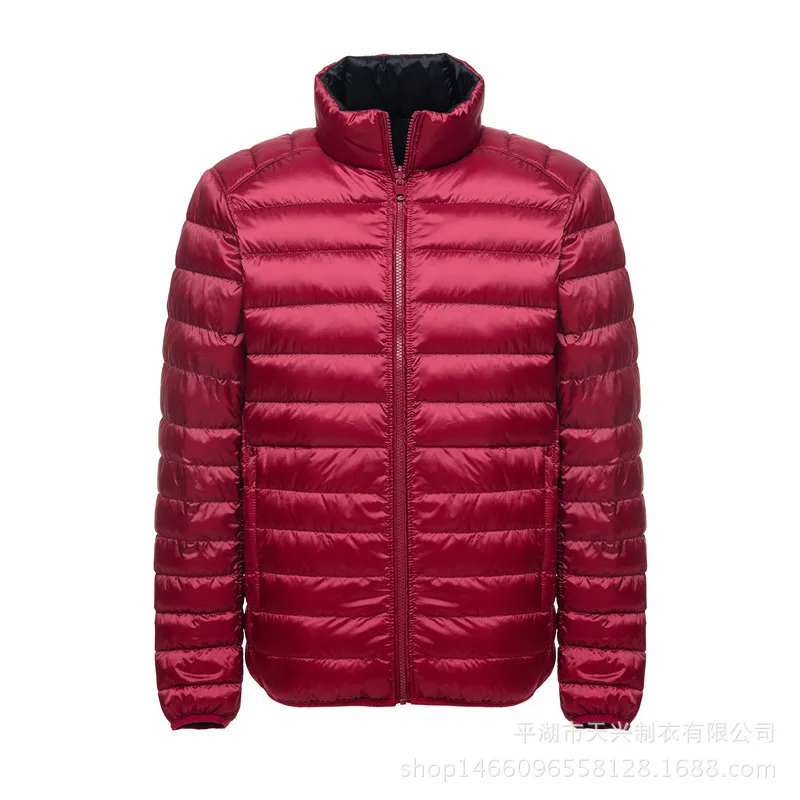 Осенняя куртка на белом утином пуху Мужская мода двухсторонний стенд для одежды