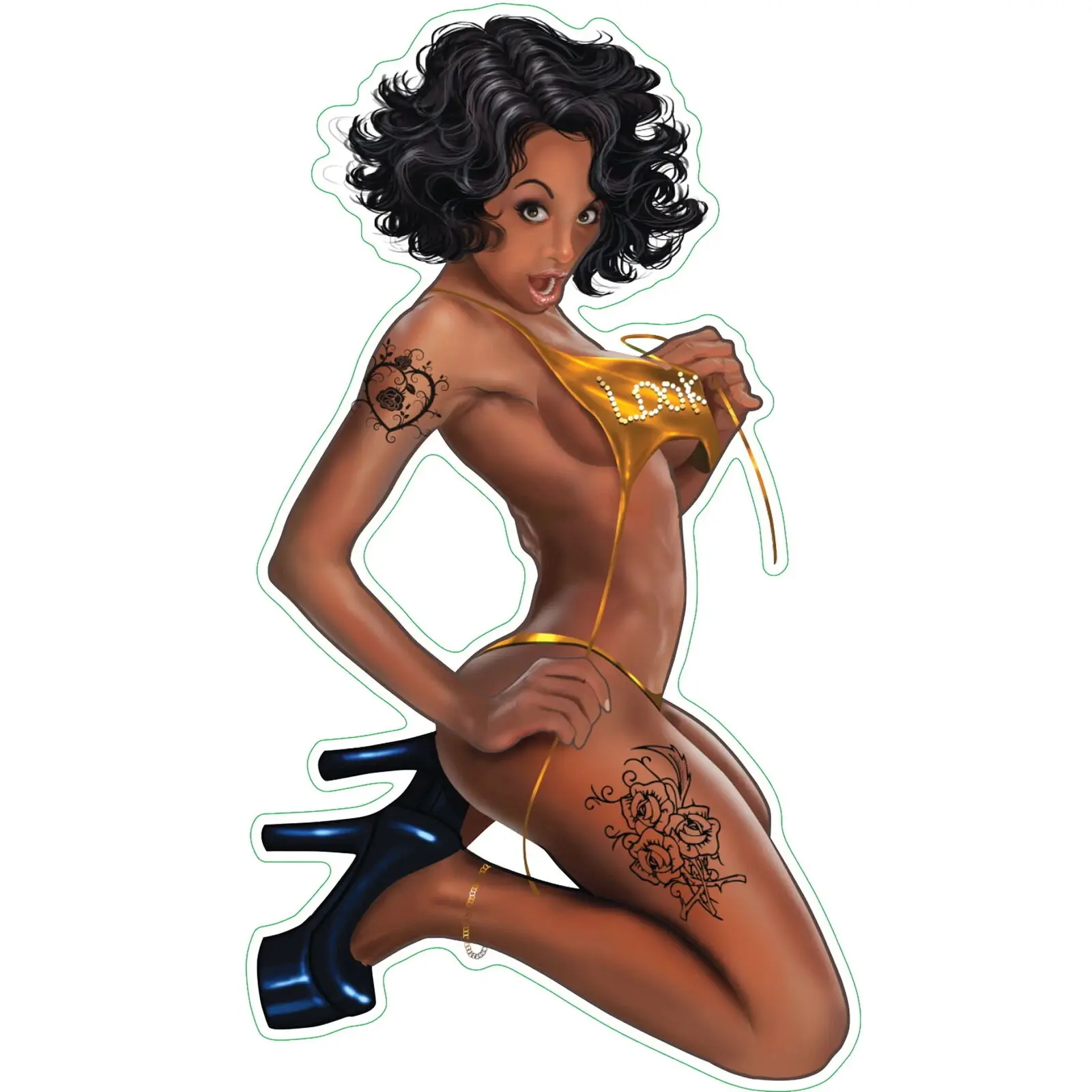 

Colorful Car Stickers and Decals Girl Sexy Hot High Heels Tattoo for Bumper Window Laptop Scratch-Proof Decoration KK15*9cm