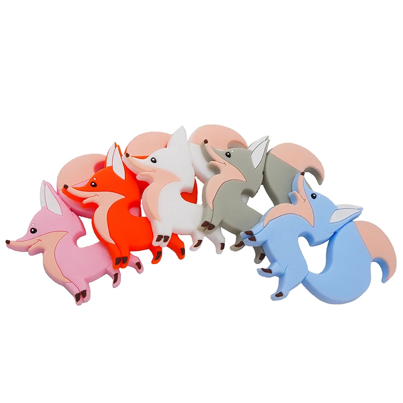 Chenkai 10 шт. силиконовая лиса для прорезывания зубов Детская Соска-прорезыватель