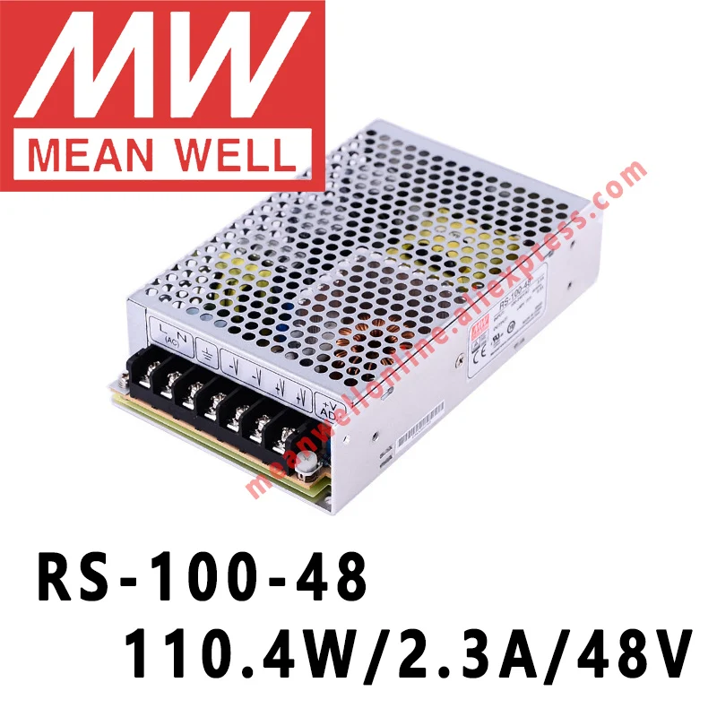 RS 100 48 Mean Well 110 4 W/2.3A/48 V DC одиночный выход импульсный источник питания meanwell Интернет