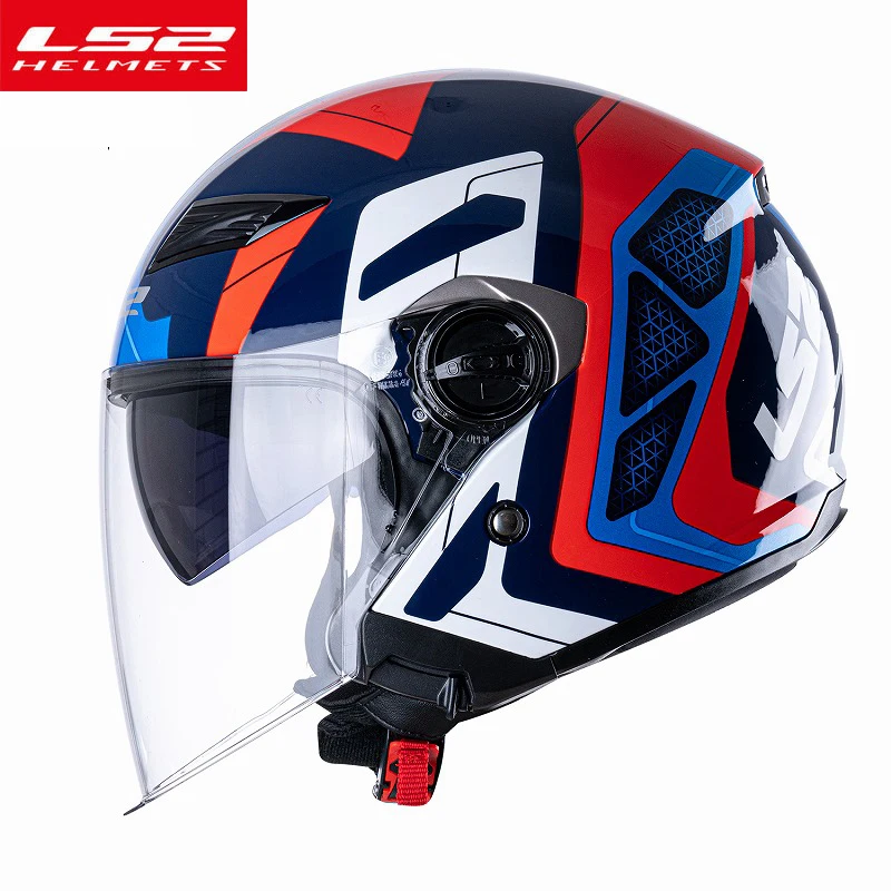 

Мотошлем LS2 OF569 с открытым лицом, винтажный шлем для мотоциклистов с двойными линзами для мужчин и женщин