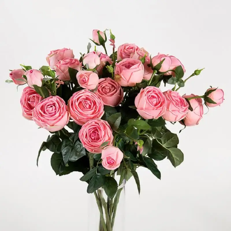Xuanxiaotong 3 Head 77cm Yellow Silk Tea Rose Flower Artificial for Home Wedding Decor Pink White Champagne Roses with Leaves | Дом и сад