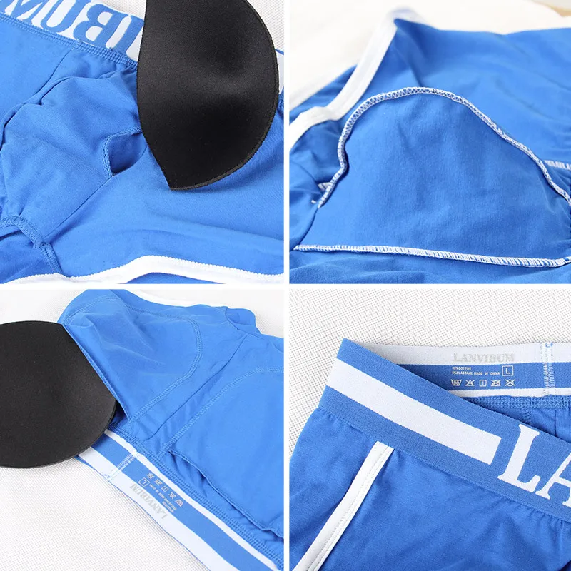 Брендовое улучшенное Мужское нижнее белье боксеры сексуальные выпуклость гей