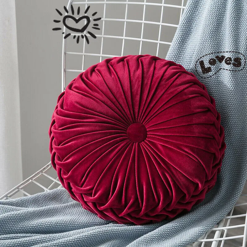 Бархатная плиссированная круглая напольная Подушка 5 цветов|Массаж Диванная