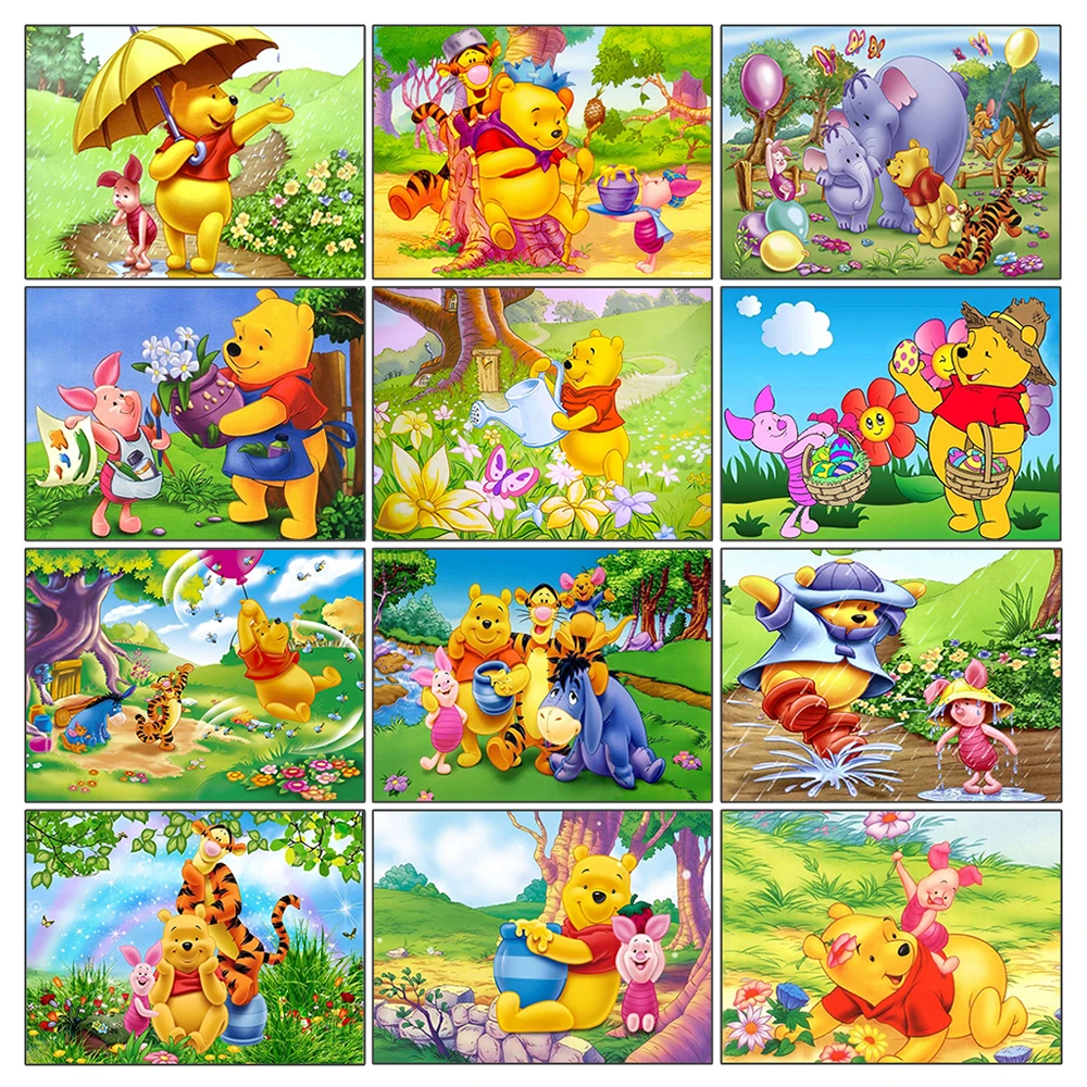 

Алмазная 5d Вышивка «сделай сам», картина из мультфильмов Дисней, Винни-Пух, вышивка крестиком, квадратная, круглая, ручная работа, хобби, под...