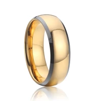 glossy tungsten ring for men alliance anniversary gift 8mm gold color wedding band couple rings for men and women