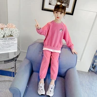 girls suit spring and autumn childrens suit 2021 sweatshirt casual pants 2 piece suit girl student full sleeve sportswear