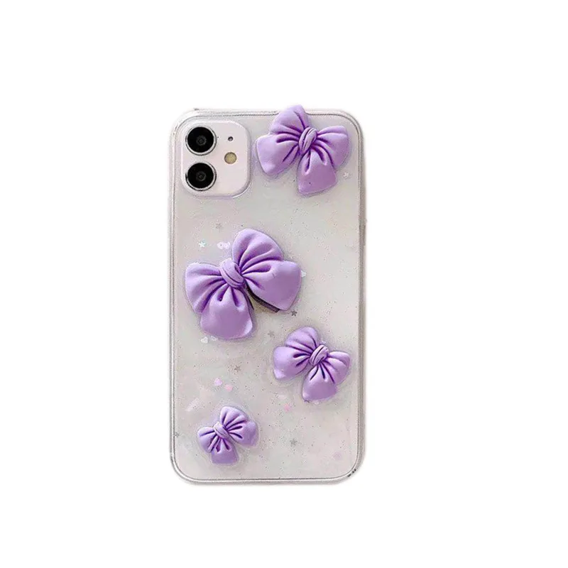 

Laser Epoxy Bowknot Phone Case is suitable for iPhone11 12Pro Max mini X XR XS XSMax 8 7 6PluS anti-drop protective back cover