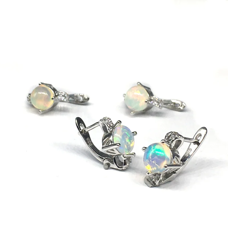 Женские серьги из серебра 925 пробы с натуральным опалом | Украшения и аксессуары