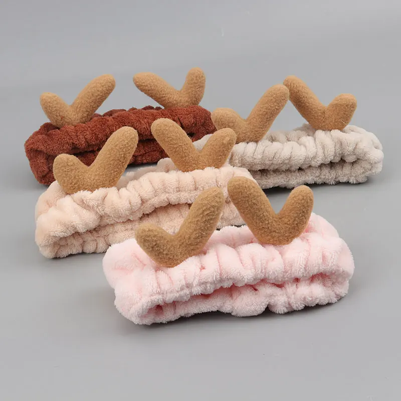

New Style Antler Headbands, Women'S Headscarves, Girls Hair Accessories, Elastic Hair Bands, High-Quality Coral Velvet Gifts