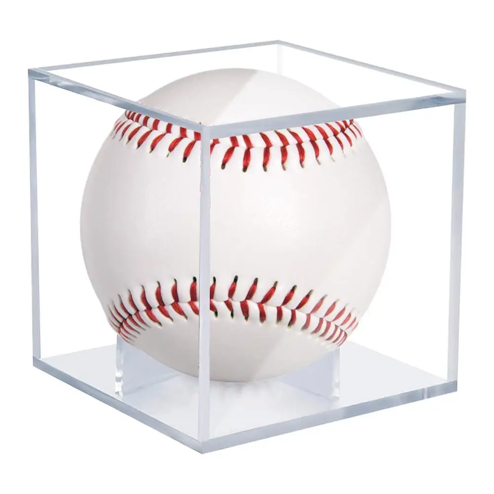 

Baseball Display Case UV Protected Square Baseball Cube Ball Holder Display Case Acrylic Boxes For Display For A Home Run Or