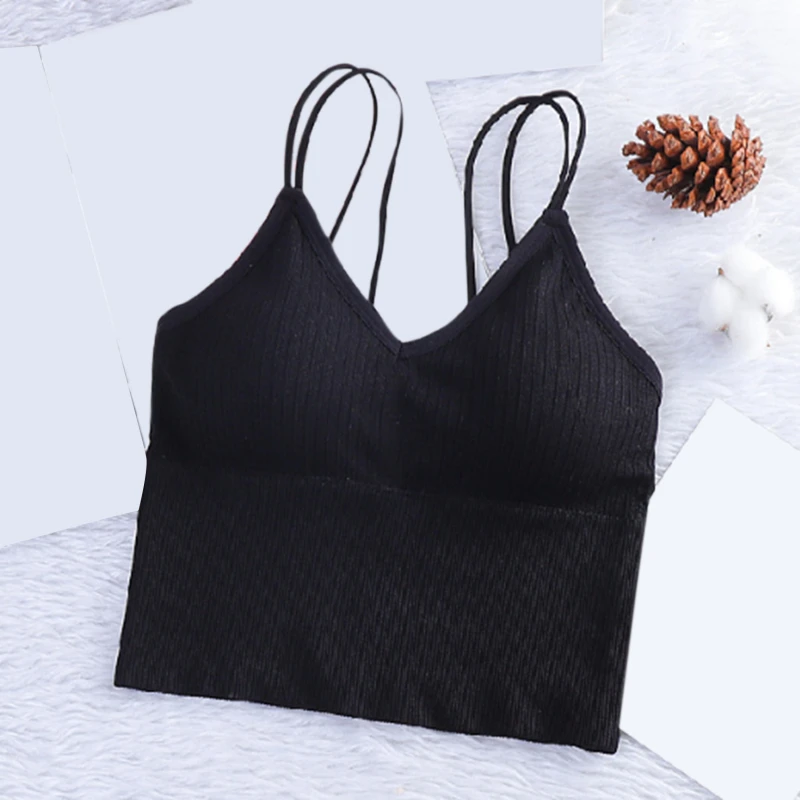 

2020 Sports Halter Padded Training Solid Sexy Workout Underwear GYM Bra Two-sided Push Up Motion Vest Yoga Fitness Tank Top