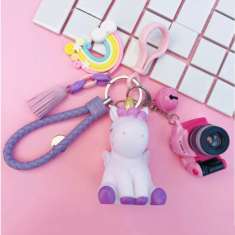 Новинка 2019 брелок с единорогом Мультяшные брелки женские креативные радужные DIY