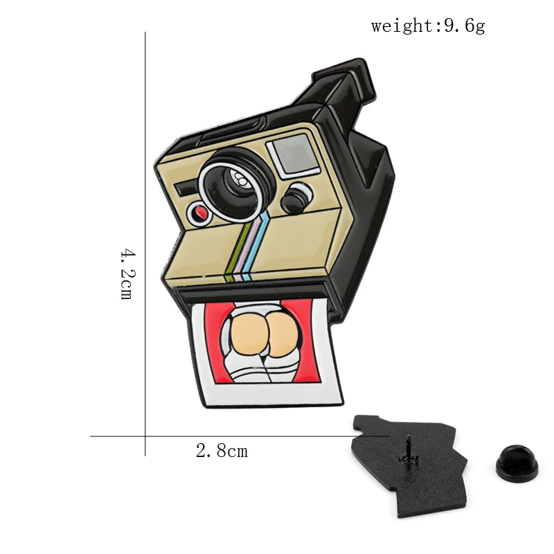 

Винтаж Камера Форма брошь, эмалированный штифт Для мужчин Для женщин Для мужчин креативные ювелирные изделия брошки и булавки для воротник...