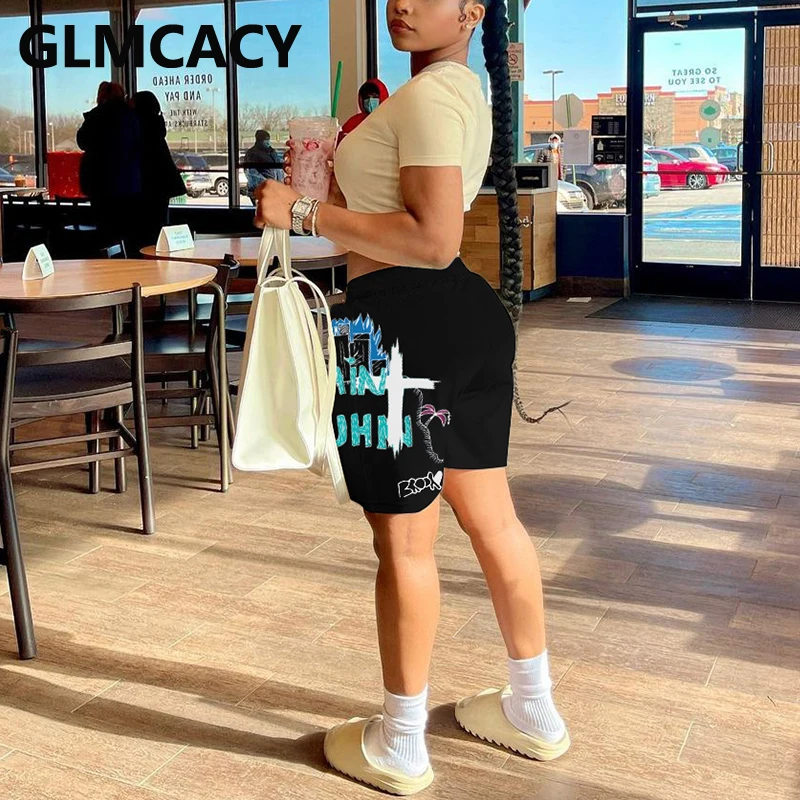 

Women letter printed Shorts Summer Loose Casual Short Pants