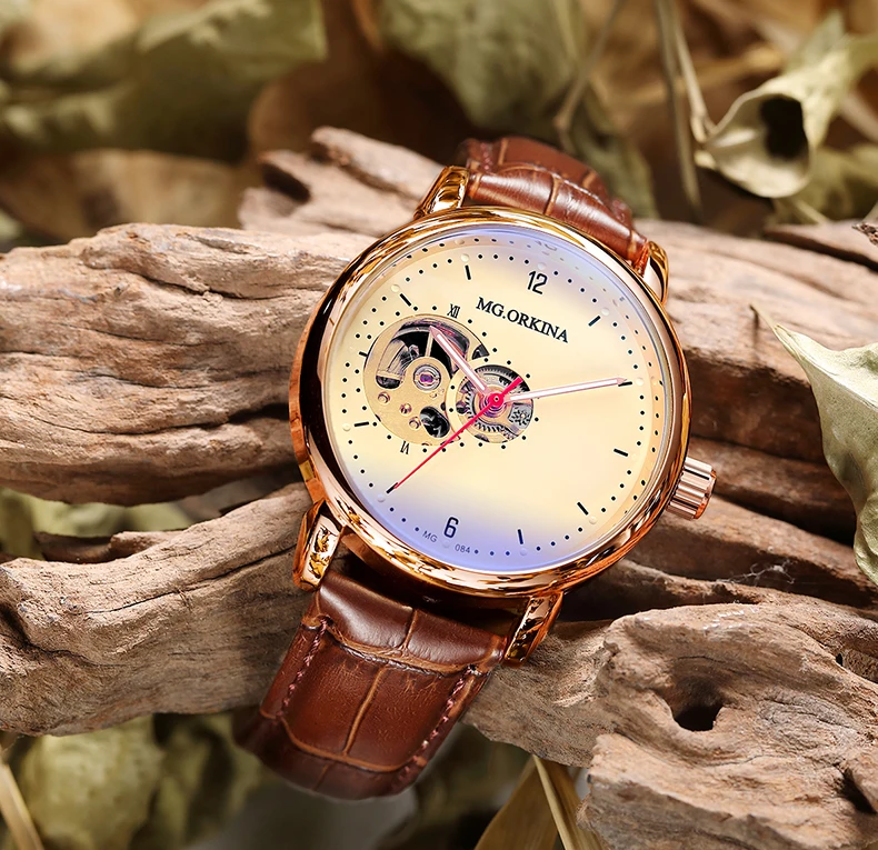 Reloj Hombre автоматические часы мужские s модные спортивные из нержавеющей стали сетки Группа скелет механические наручные часы для мужчин
