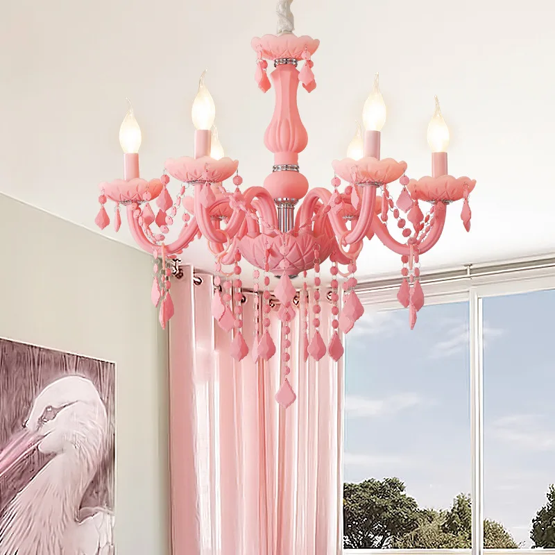 

Colorful Crystal Chandelier Color Droplight Living room Bedroom Lamp Creative Fantasy Luminaire Stained Glass Lustre ZM111403