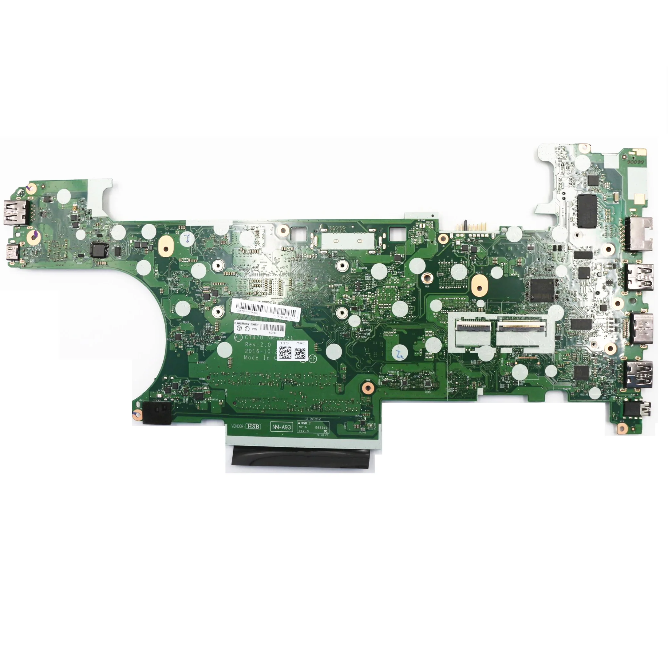 Восстановленная материнская плата для ноутбука Lenovo Thinkpad T470 01HW527 00UR437 CT470 NM-A931 SR2EY с процессором I5-6200U и памятью DDR3