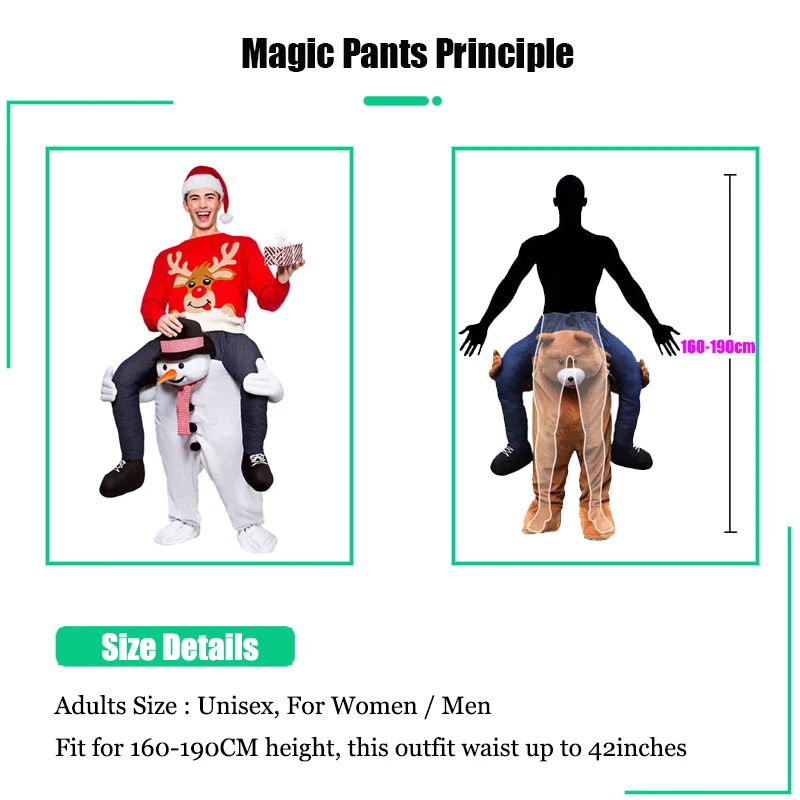 Маскарадный костюм снеговика 160-190 см для взрослых и детей одежда на Хэллоуин