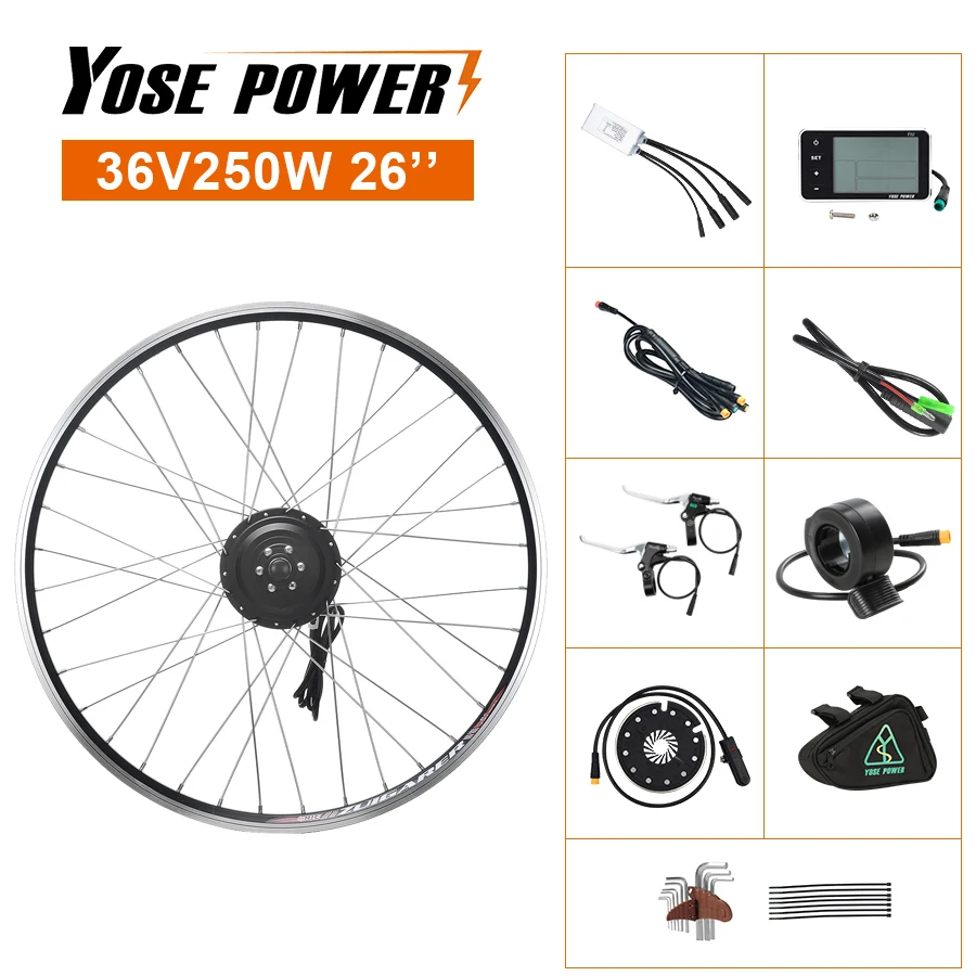 Набор для преобразования электрического велосипеда Ebike Kit 36V 250W 26 ''ПЕРЕДНЯЯ