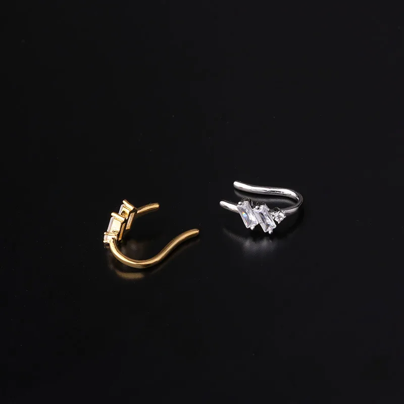 

1Pcs Fashion Golden Silver Color Earrings Copper Inlaid Zircon U-Shaped Ear Bone Ear Clip Cuff for Women Earring Fashion Jewelry