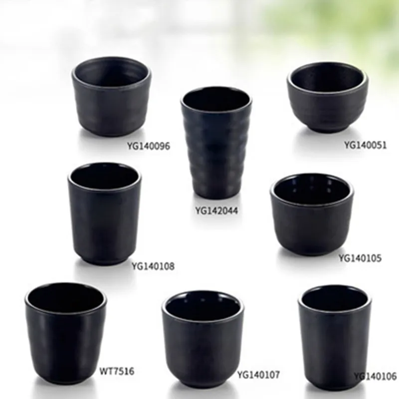 A5 черная матовая чашка из меламина для воды ресторана отеля домашнего чая чистки