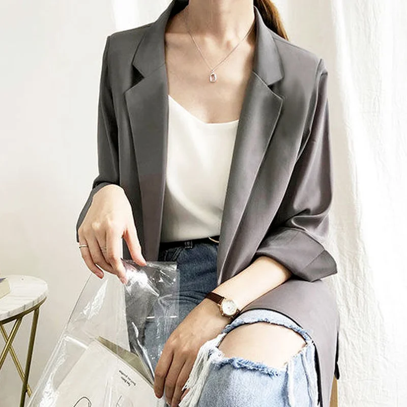 Блейзеры женские офисные простые элегантные универсальные корейские дамские