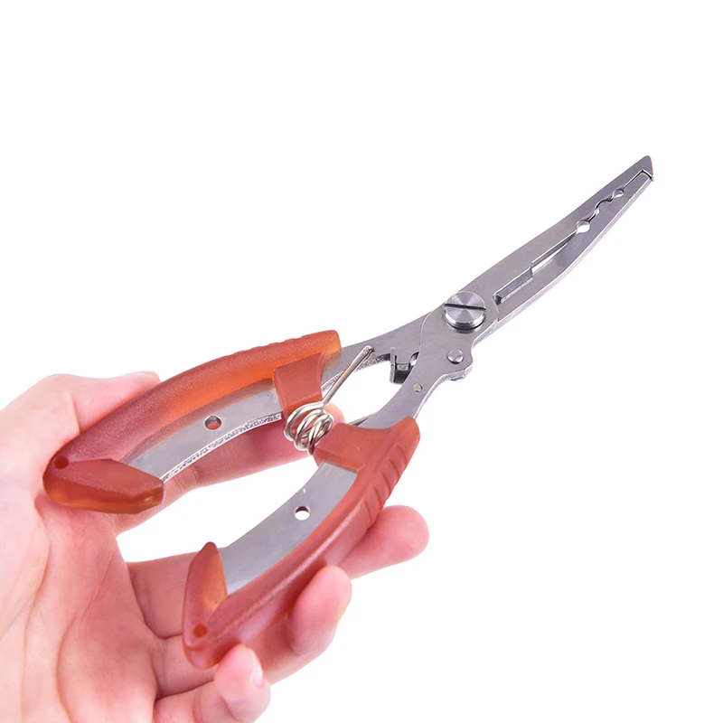 

Orange Fishing Pliers Stainless Steel Hook Cutter Line Remove Fishing Tool
