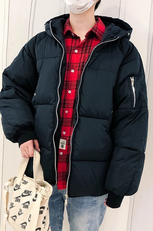 

2019 Winter Trending Bread Wear Men's Loose Handsome Cotton Coat Tied to A hundred-set winter coat men