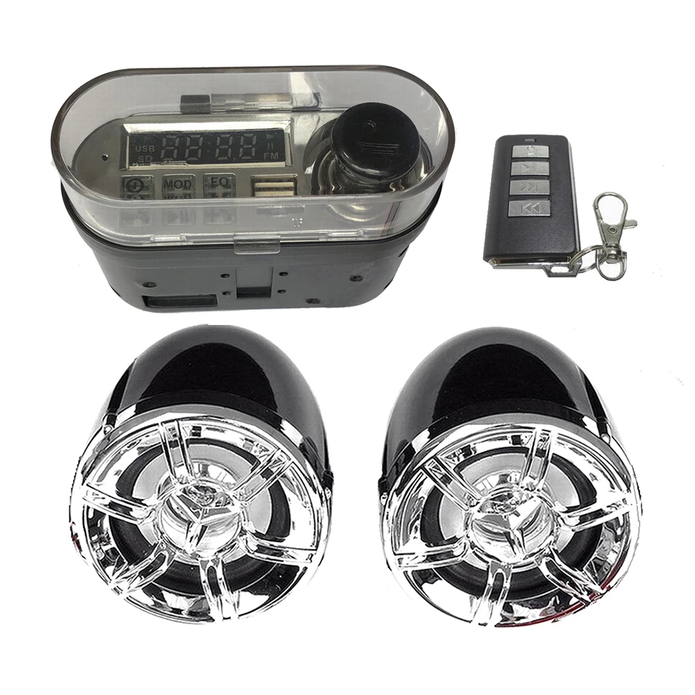 

Motorcycle Bluetooth Speaker Stereo Audio System with Large LCD Screen Handsfree TF FM Radio USB Fast Charger Moto Decoration