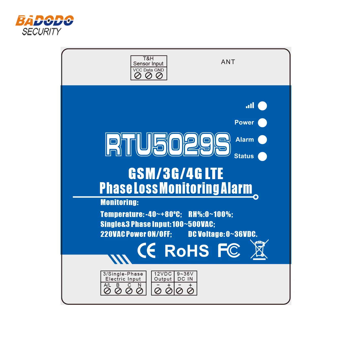 Беспроводной GSM 3G 4G LTE сигнал тревоги при потере фазы RTU5029S с высоким и низким