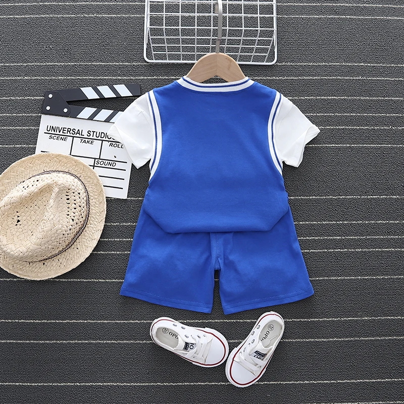 New Summer Toddler Children Casual Clothes Suit Baby Boys Cartoon Dinosaur T-Shirts Shorts 2Pcs/sets Cotton Infant Tracksuits