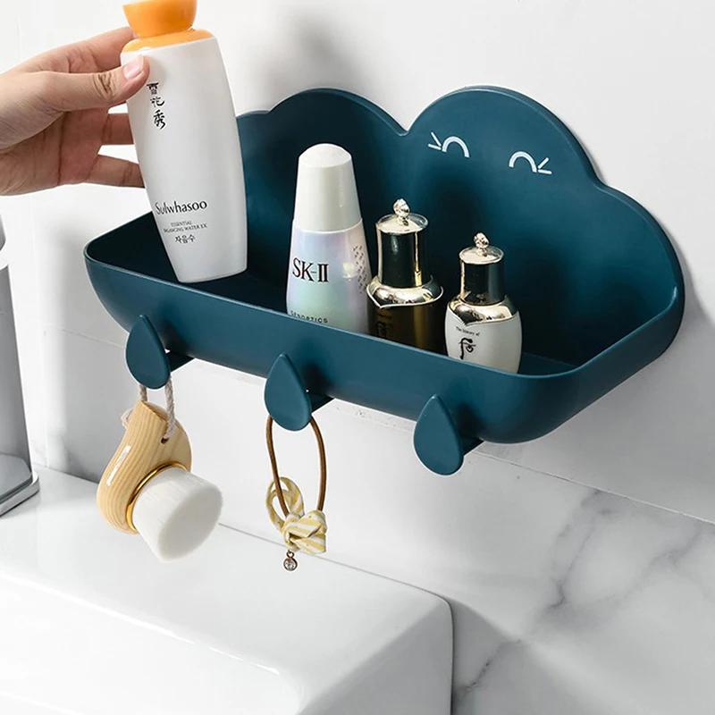 

Bathroom Storage Rack Perforation-Free Cloud Bathroom Shower Shelves Toilet Wall-Mounted Multifunctional Non-Marking Paste