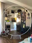 Кованое железо Свадьба Круглый фон стенд Арка день рождения DIY Украшение сценический круг Арка открытый фон рамка
