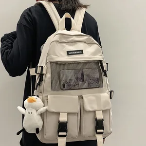 College Mesh Ladies Backpack Waterproof Female Fashion School Bag Laptop Student Girl Backpack Nylon