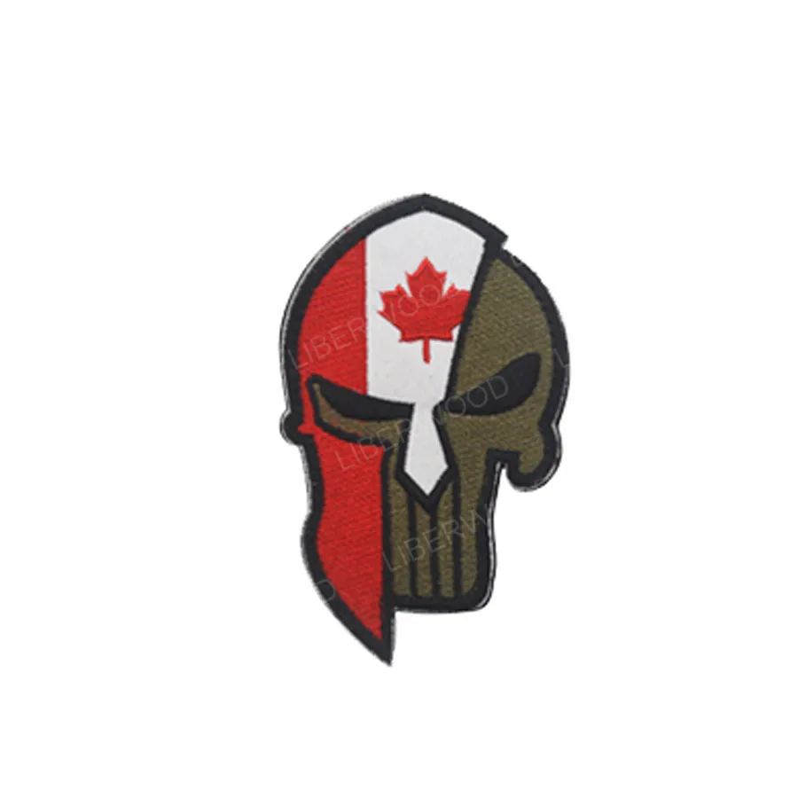Canada Spartan Каратель Спартанский череп шлем Россия Американский Израиль Канада Испанский Великобритания Чешский Немецкий флаг патч тактический боевой дух нашивки значки - Цвет: Canada Spartan