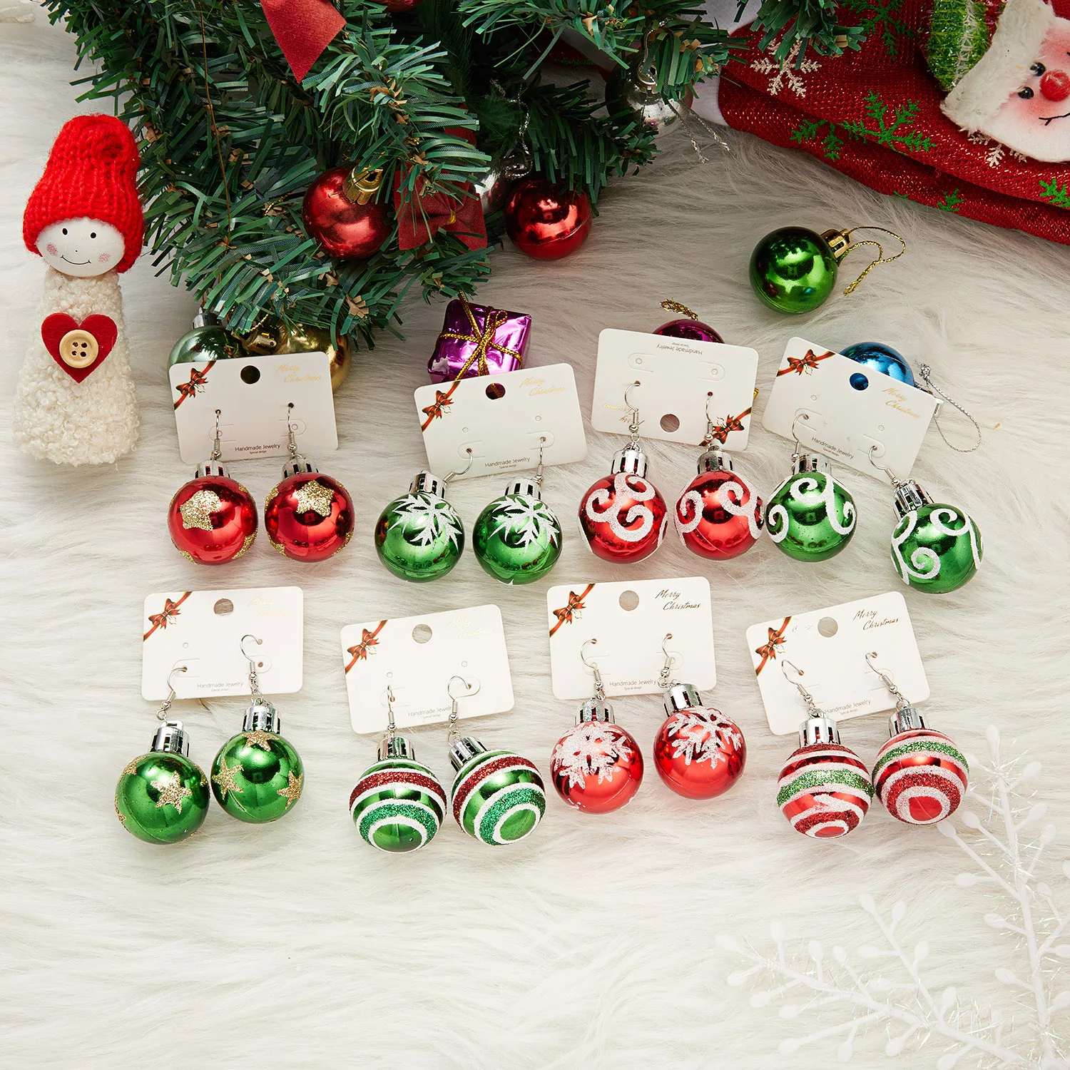 

2021 New Fashion Christmas Earrings Creative Christmas Bulb Drop Earring For Women Christmas Gift Colorful Ball Dangle Earrings