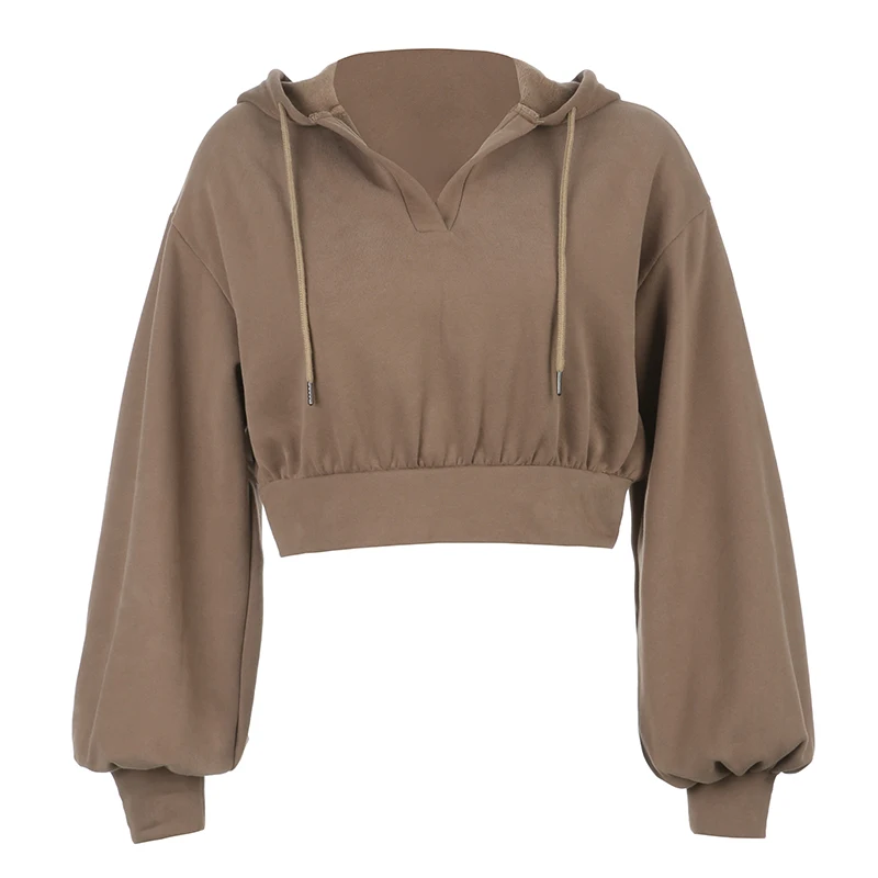 

New Winter Clothes Solid Color Hooded Loose Super Dalian Hoodie Women Large Size Sweatshirt Women Long Sleeve Tops Black Brown