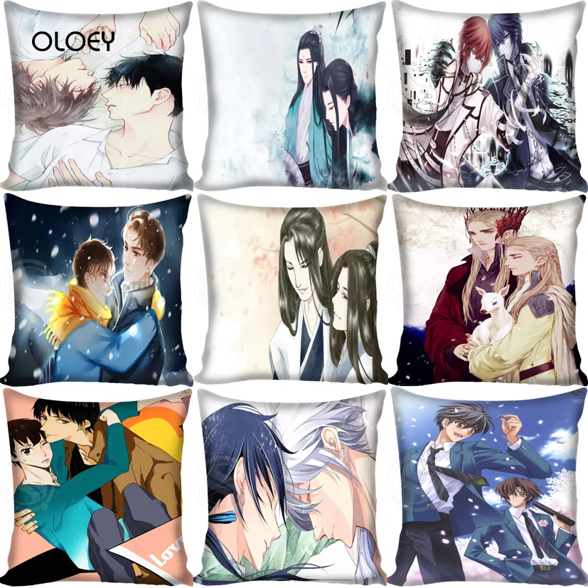 Высокое качество мальчик люблю пара аниме Стиль квадратный чехол для подушки из