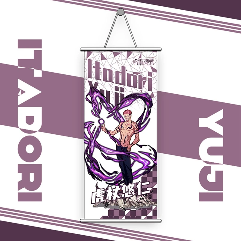 

1 Pcs Anime Jujutsu Kaisen Characters Poster Yuji Itadori Satoru Fushiguro Wall Scroll Poster Hanging Poster Decor 35*74cm