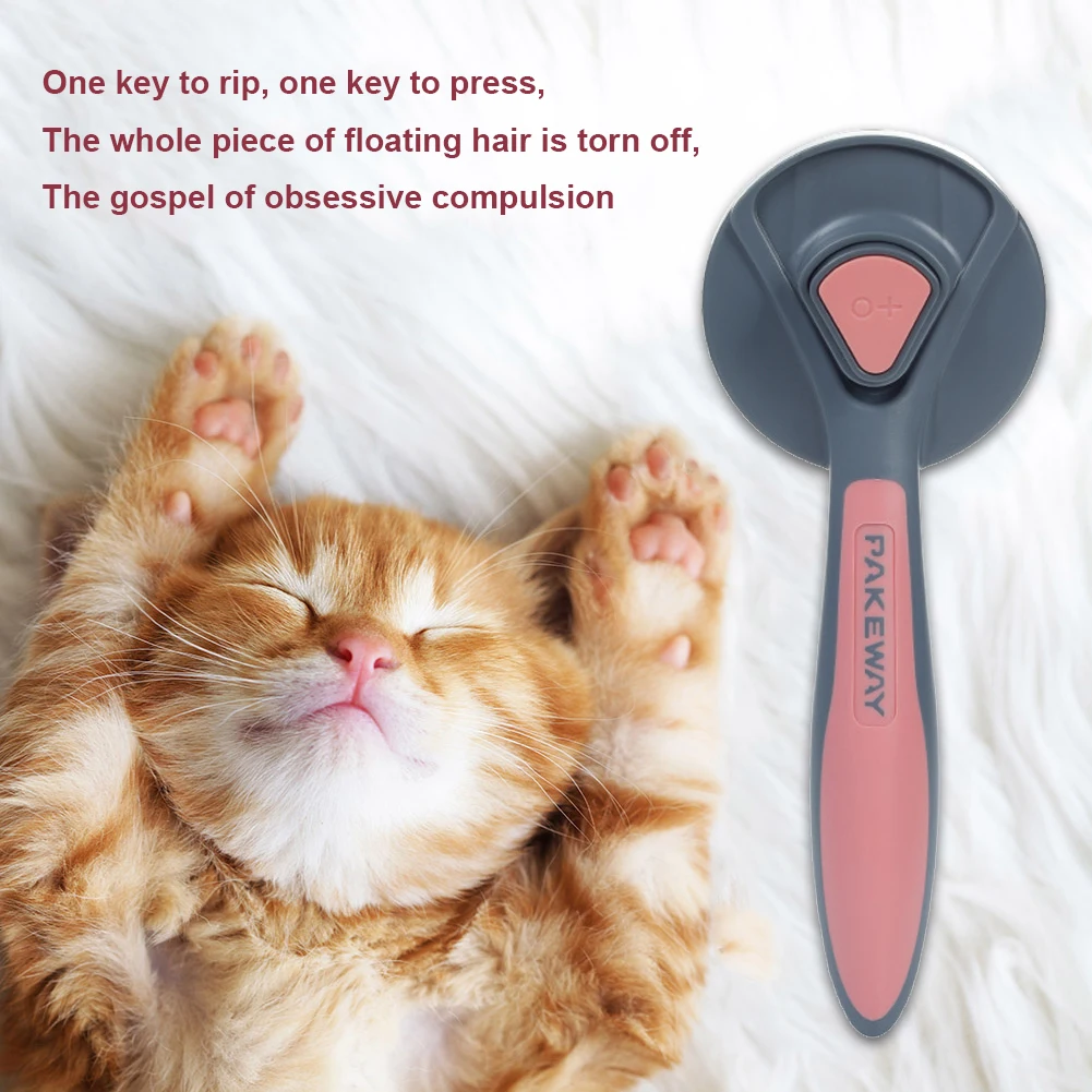

Pet Hair Removal Open Knot Cleaner Massage Cat Comb Trimmer Self Cleaning Stainless Steel Needle Dog Grooming Brush Accessories