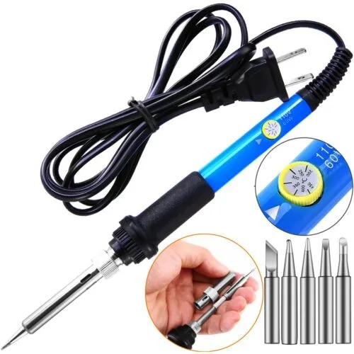 

60W 110V Adjustable Temperature Electric Soldering Iron Welding Station Tool Kit With Solder Iron Tips Wire Stand Heater Sucker