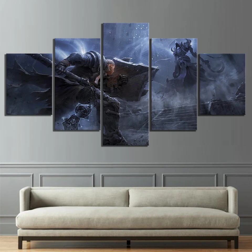 Модульные картины холст настенный рисунок Диабло 3 видеоигра принты живопись