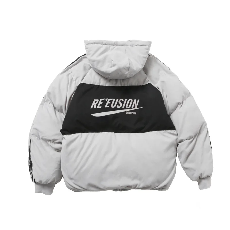 Pure cotton men's winter new super fire ins trend youth hooded thickened plus velvet jacket bread jacket warm jacket