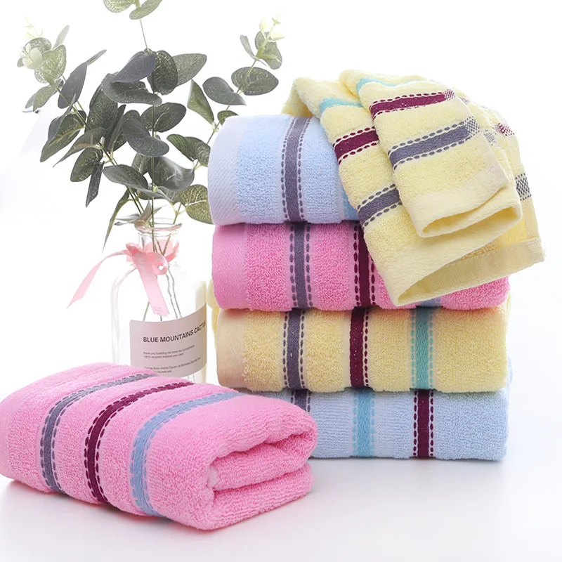 Банное полотенце с принтом в полоску хлопковое кухонное для волос рук отелей